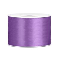 Partydeco Cadeaulint - paars - 5 cm x 25 meter - satijn - sierlint - inpakken - decoratie