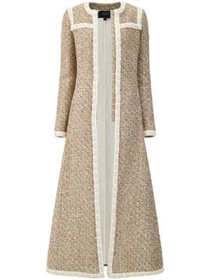 Giambattista Valli veste en tweed à bords tressés - Tons neutres