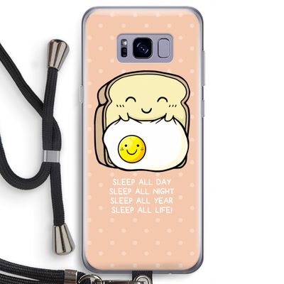 Sleep All Day: Samsung Galaxy S8 Transparant Hoesje met koord