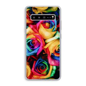 Neon bloemen: Samsung Galaxy S10 5G Transparant Hoesje
