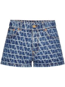 Valentino Garavani short Toile Iconographe en jean - Bleu