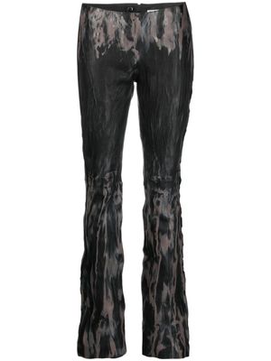 Acne Studios pantalon évasé à effet délavé - Noir