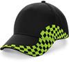 Beechfield CB159 Grand Prix Cap - Black/Lime Green - One Size