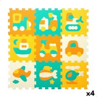 Puzzelmat Colorbaby Multicolour Plastic EVA 90 x 90 cm Auto's 9 Onderdelen (4 Stuks)