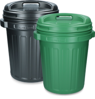 Voerton met draaisluiting 40 liter Black Groen