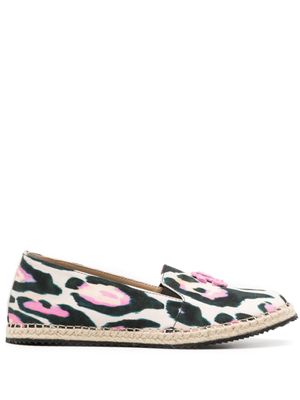 Roberto Cavalli espadrilles en coton à imprimé graphique - Blanc