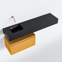 Toiletmeubel Mondiaz Andor | 120 cm | Meubelkleur Ocher | Lex vrijhangend wastafel Urban Links | Zonder kraangat