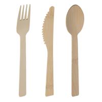 Excellent Houseware wegwerp bestek - bamboe hout - 108 delig - wegwerp - lepels - messen - vorken