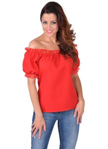 Blouse schoudervrij rood