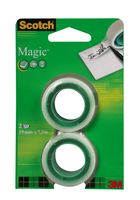 Scotch plakband Magic Tape, ft 19 mm x 7,5 m, blister met 2 rolletjes