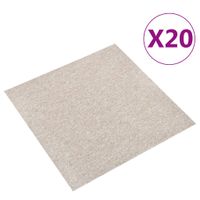 Tapijttegels 20 st 5 m 50x50 cm lichtbeige