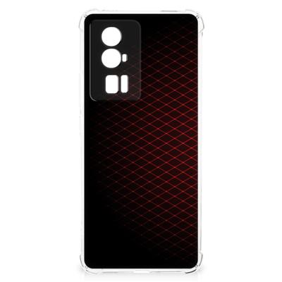 Xiaomi Poco F5 Pro Doorzichtige Silicone Hoesje Geruit Rood Xiaomi Poco F5 Pro Doorzichtige Silicone Hoesje Geruit Rood