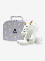 Knuffel eenhoorn met koffer 20 cm voor kinderen UNICA STEIFF wit