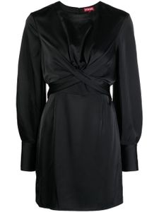 STAUD robe satinée Crosshill à coupe courte - Noir