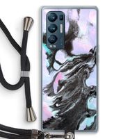 Pastel zwart: Oppo Find X3 Neo Transparant Hoesje met koord