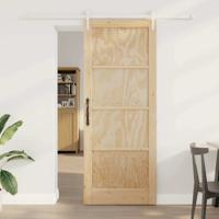 Schuifdeur met hardware set 83x211 cm van massief grenenhout