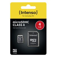 Intenso 4 GB Micro SDHC-Card microSDHC-kaart 4 GB Class 4 Incl. SD-adapter - thumbnail