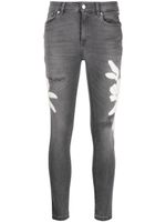 ERMANNO FIRENZE jean skinny à fleurs appliquées - Gris