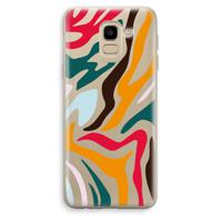 Colored Zebra: Samsung Galaxy J6 (2018) Transparant Hoesje - thumbnail