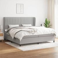 Boxspring met matras stof lichtgrijs 200x200 cm