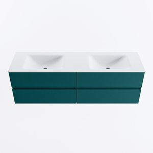 MONDIAZ VICA 160cm badmeubel onderkast Smag 4 lades. Wastafel CLOUD dubbel 2 kraangaten, kleur Talc.