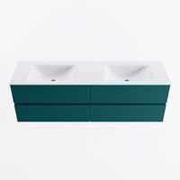 MONDIAZ VICA 160cm badmeubel onderkast Smag 4 lades. Wastafel CLOUD dubbel 2 kraangaten, kleur Talc.
