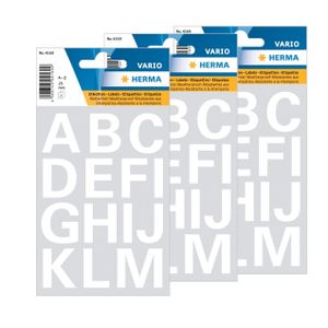 Stickervelletjes 112x alfabet plak letters A-Z wit 25 mm