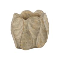 PTMD bloempot waxy ovaal bruin 20 cm | 8 stuks