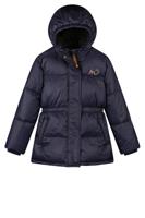 Moodstreet Meisjes winterjas lang - Luna - Navy blauw