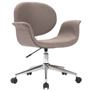 The Living Store Draaibare Eetkamerstoel - Taupe - 67x62x(80-87.5)cm - Ergonomisch - Gasveersysteem