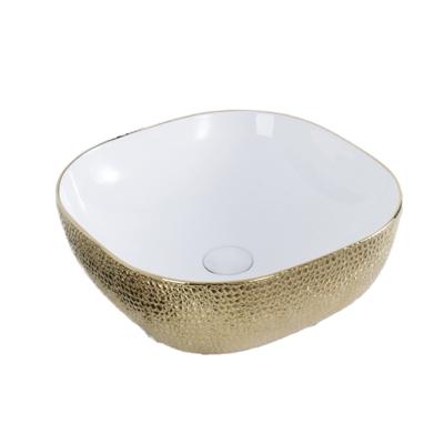 Best Design Waskom Royal Gold Opbouw Keramiek 42.5x14.5 cm Messing Goud