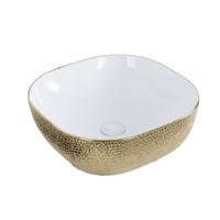 Best Design Waskom Royal Gold Opbouw Keramiek 42.5x14.5 cm Messing Goud