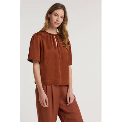 Scotch & Soda top met open detail bruin Scotch & Soda top met open detail bruin