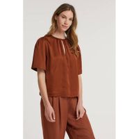 Scotch & Soda top met open detail bruin - thumbnail