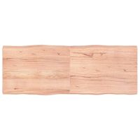 Tafelblad natuurlijke rand 160x60x6 cm eikenhout lichtbruin - thumbnail