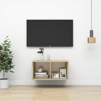 Tv-wandmeubel 37x37x72 cm bewerkt hout sonoma eikenkleurig
