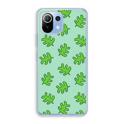 Groene blaadjes: Xiaomi Mi 11 Lite Transparant Hoesje