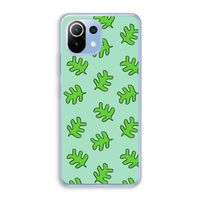 Groene blaadjes: Xiaomi Mi 11 Lite Transparant Hoesje