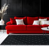 Zeshoekig mozaïek vinyl tapijt zwart