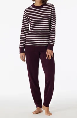 Dames pyjama badstof - Purple - Casual essentials - Warme winter pyjama