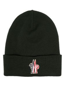 Moncler Grenoble bonnet à patch logo - Vert