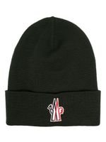 Moncler Grenoble bonnet à patch logo - Vert - thumbnail