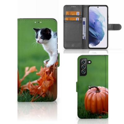 Samsung Galaxy S22 Plus | Telefoonhoesje | Met pasjeshouder | Kitten
