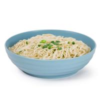 Rond bord/camping - schaaltje/diep bord - D19 cm - blauw - kunststof - onbreekbaar servies