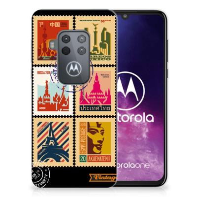 Motorola One Zoom | Silliconen Back Cover | Postzegels