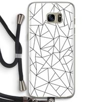 Geometrische lijnen zwart: Samsung Galaxy S7 Edge Transparant Hoesje met koord
