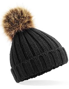 Beechfield CB412a Infant Faux Fur Pom Pom Chunky Beanie