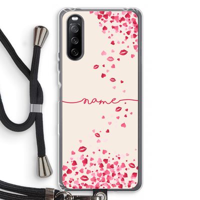 Hartjes en kusjes: Sony Sony Xperia 10 III Transparant Hoesje met koord