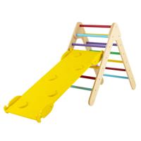 Klimdriehoek met Helling Klimrek van Hout Kiependriehoek voor Klimmen en Glijden voor Peuters Vanaf 1 Jaar Meerkleurig