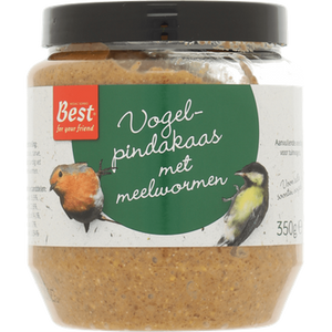 BEST FOR YOUR FRIEND Vogelvoer pindakaas met meelwormen 340g bij Jumbo